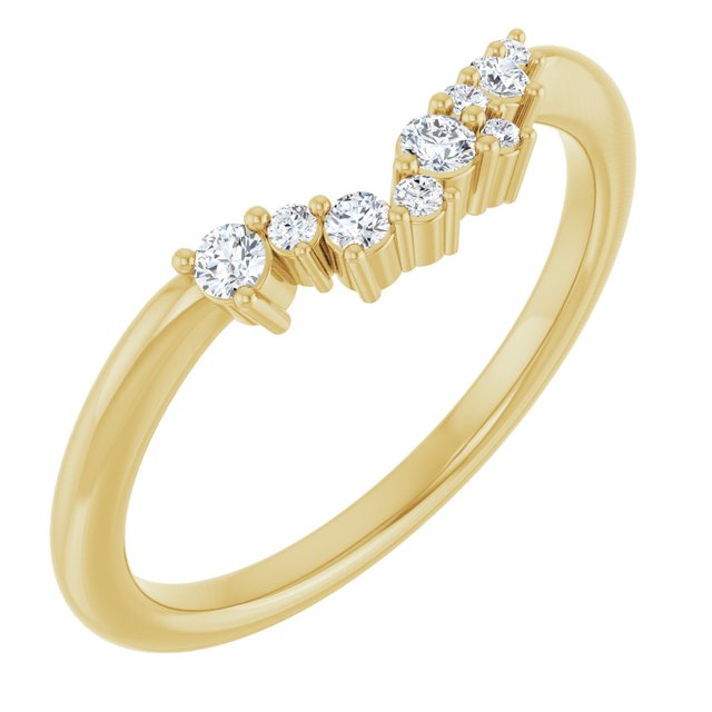 14K Yellow 1/8 CTW Natural Diamond Matching Band