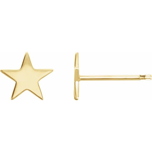 14K Star Friction Post Earring