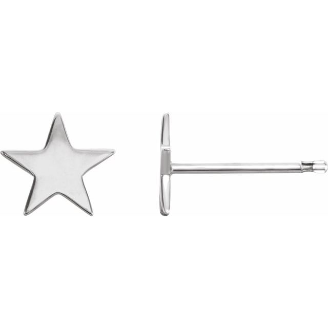 14K Star Friction Post Earring