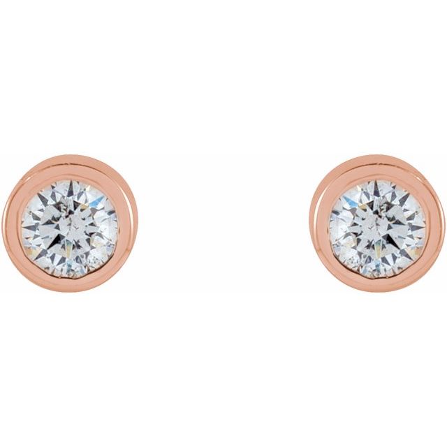 14K .04 CTW Natural Diamond Micro Bezel-Set Earrings