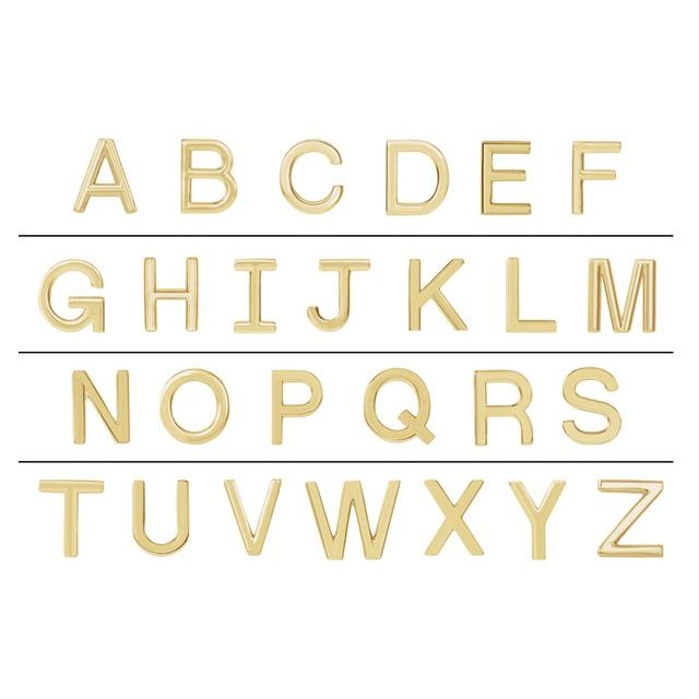 14K Single Initial J Earring