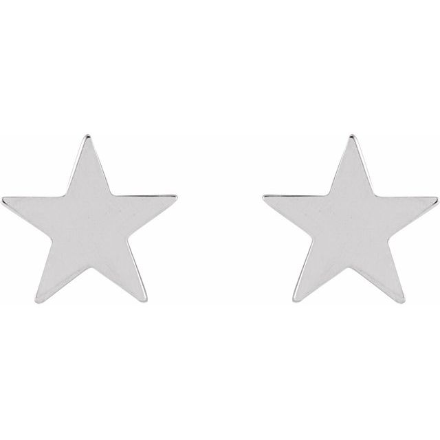 Sterling Silver Star Friction Post & Back Earrings
