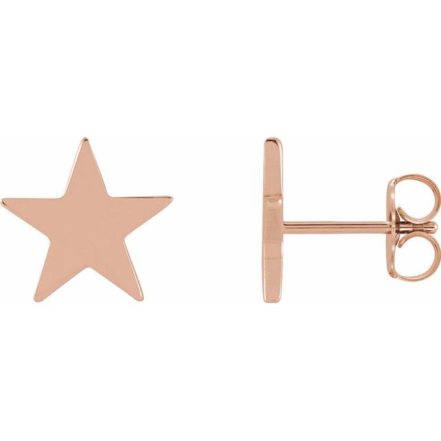 14K Star Friction Post & Back Earrings