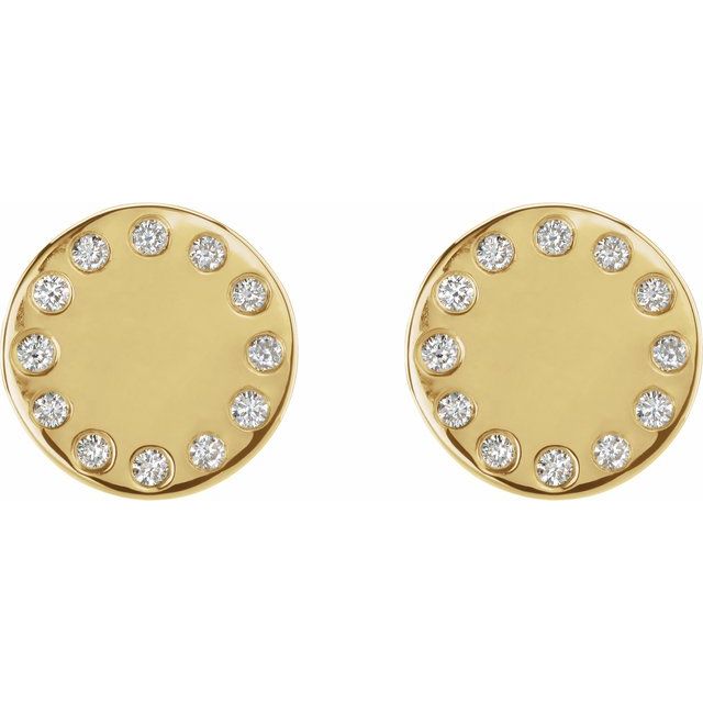 14K .05 CTW Natural Diamond Full Moon Phase Earring