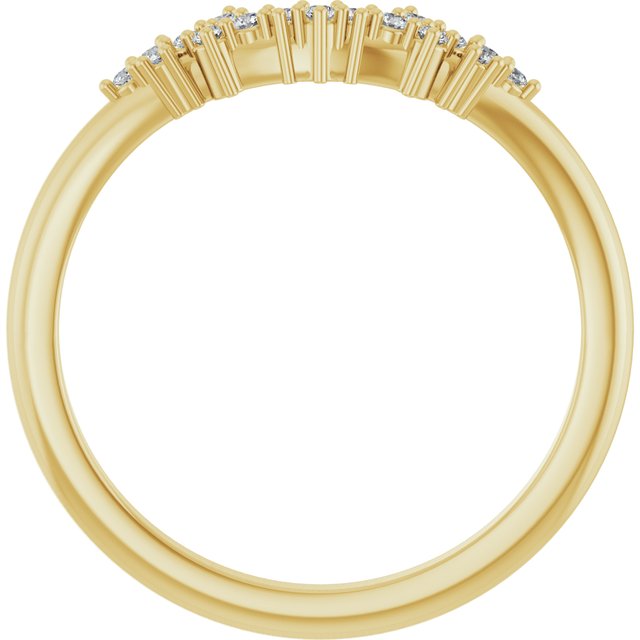 14K Yellow .08 CTW Natural Diamond Matching Band Round