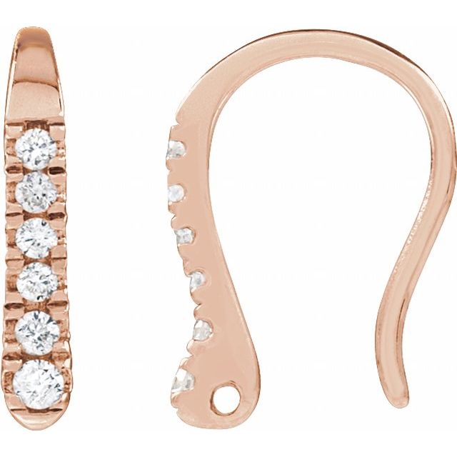 14K .037 CTW Natural Diamond French Wire Earring Top