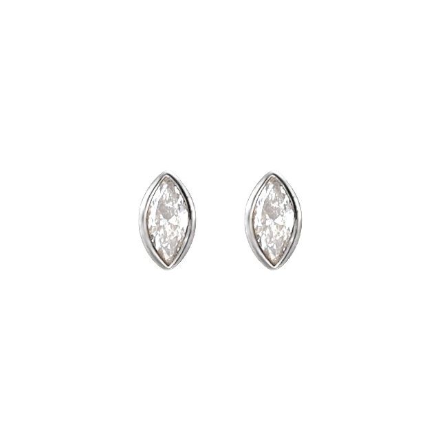 14K .07 CT Natural Diamond Press Fit Back Stud Earring