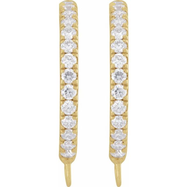 14K 1/5 CTW Lab-Grown Diamond Inside-Outside Hoop Earring Top