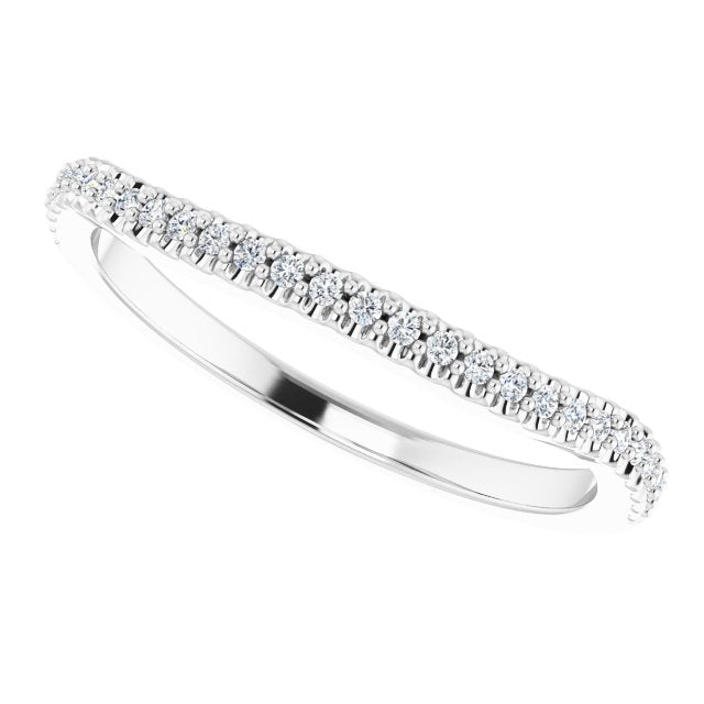 14K White 1/8 CTW Natural Diamond Match Band