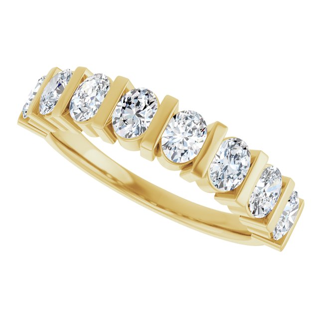 14K Yellow 1 1/4 CTW Natural Diamond Matching Band