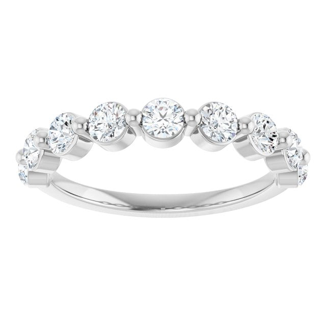 14K White 3/4 CTW Lab-Grown Diamond Matching Band