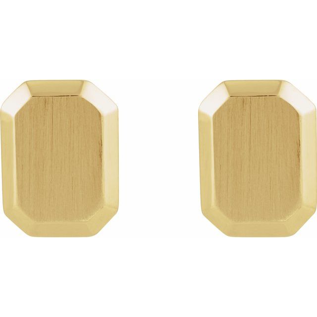 14K Engravable Geometric Stud Earrings