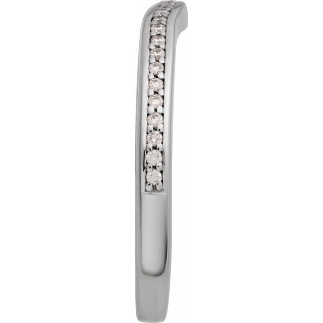 14K White 1/6 CTW Natural Diamond Band
