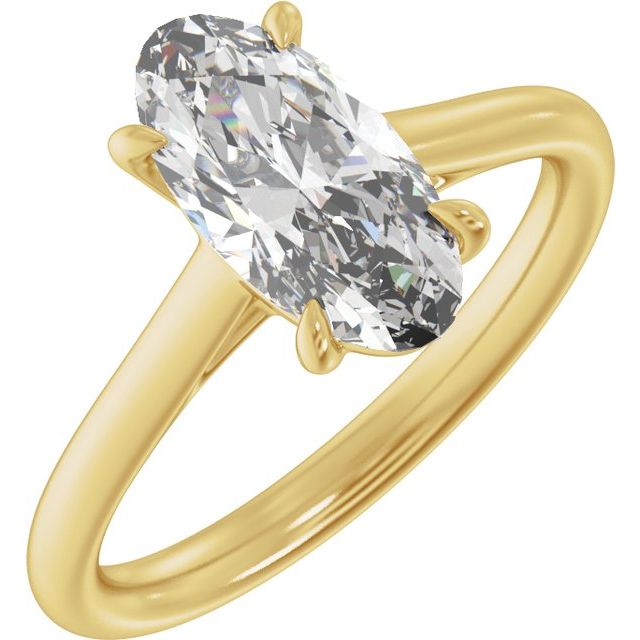 12.1 x 6.05 mm Oval 2 CTW Lab-Grown Diamond Engagement Ring