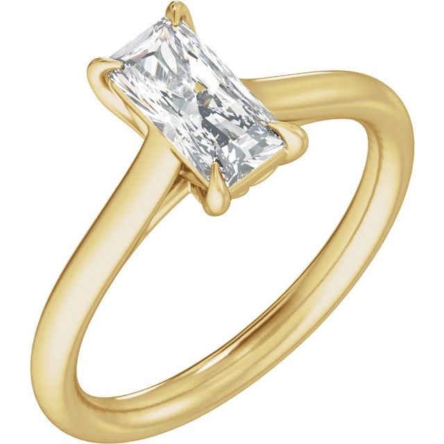 8.6 x 4.3 mm Radiant 1 CTW Lab-Grown Diamond Engagement Ring