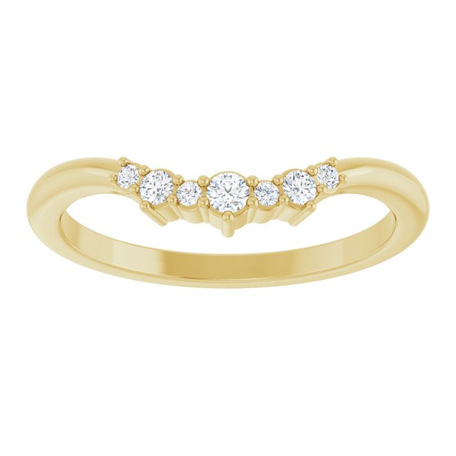 14K Yellow 1/10 CTW Natural Diamond Matching Band