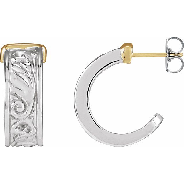 Sterling Silver & 14K Calla Lily Hoop Earrings