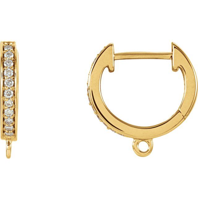 18K 1/10 CTW Natural Diamond Hoop Earring Top
