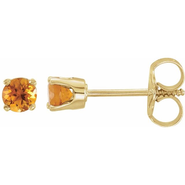 14K Natural Citrine Youth Earrings
