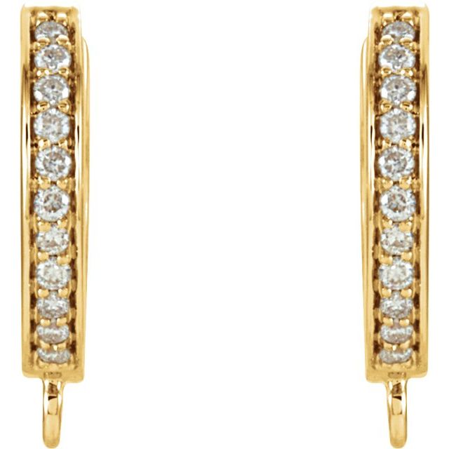 18K 1/10 CTW Natural Diamond Hoop Earring Top