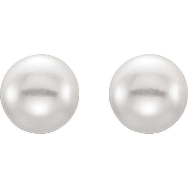 Sterling Silver 7- Cultured Black Freshwater Button Pearl Earrings