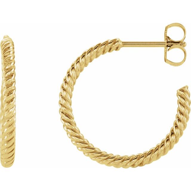 14K Rope Hoop Earrings