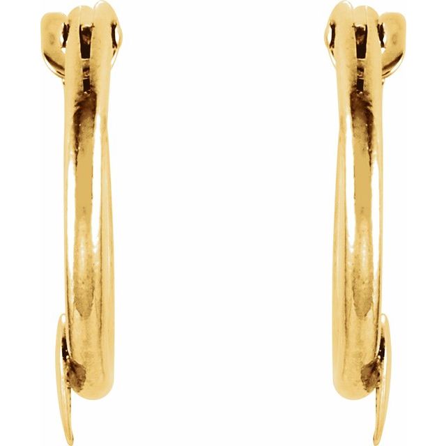 14K Youth Hinged Hoop Heart Earrings