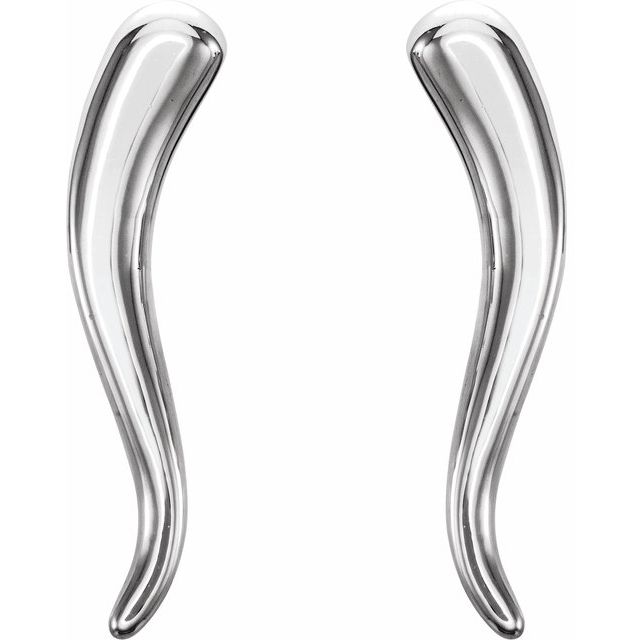 Sterling Silver Horn Earrings