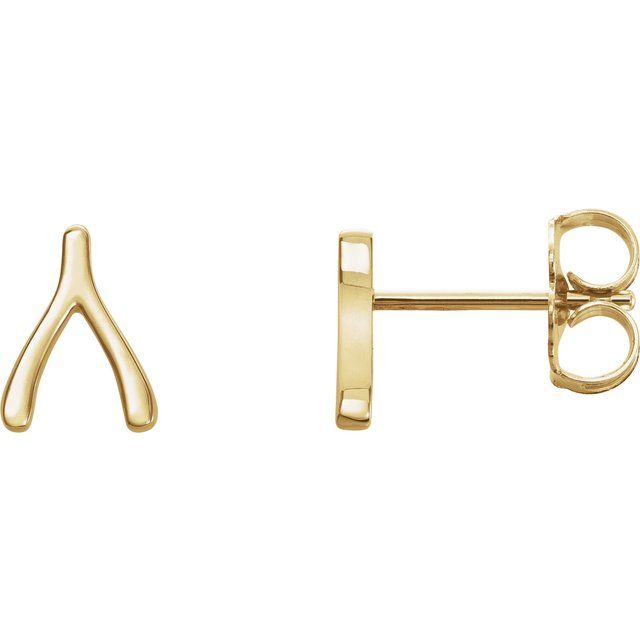 14K Wishbone Earrings