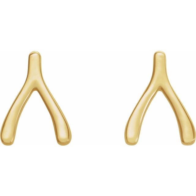 14K Wishbone Earrings