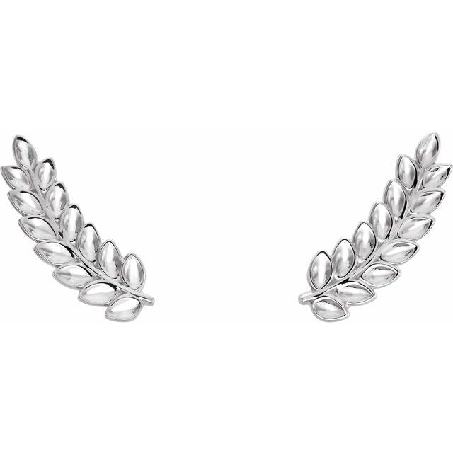 14K Petite Leaf Ear Climbers