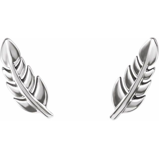 Sterling Silver Leaf Earrings