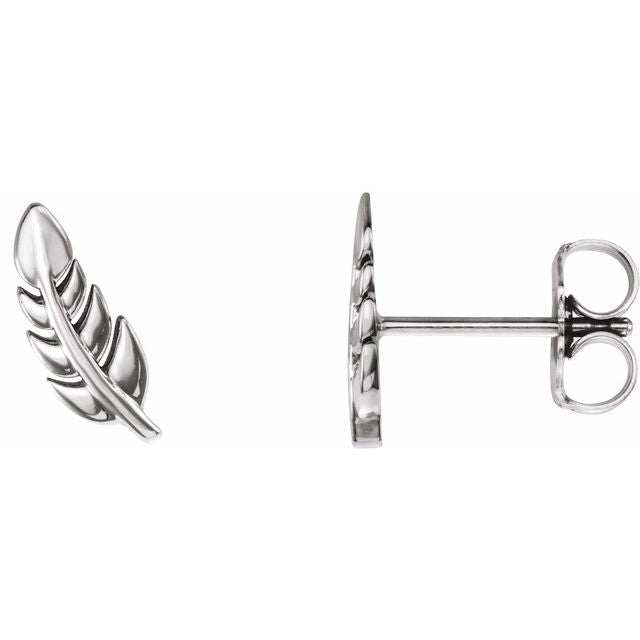 Sterling Silver Leaf Earrings