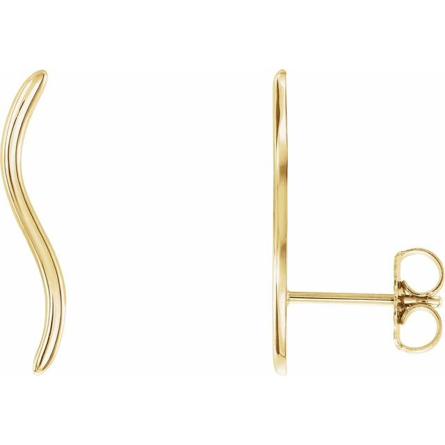 14K Wavy Ear Climbers