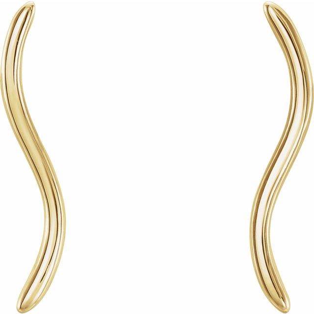 14K Wavy Ear Climbers