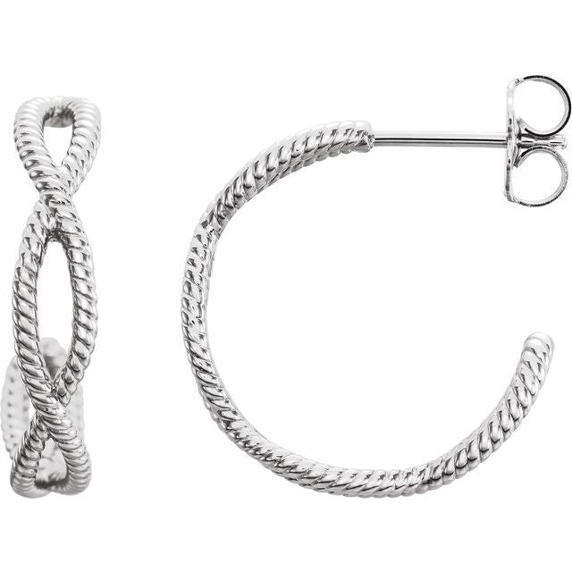 Sterling Silver Rope Hoop Earrings