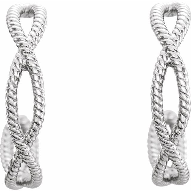 Sterling Silver Rope Hoop Earrings