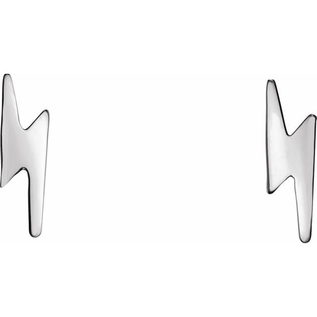 Sterling Silver Lightning Bolt Earrings