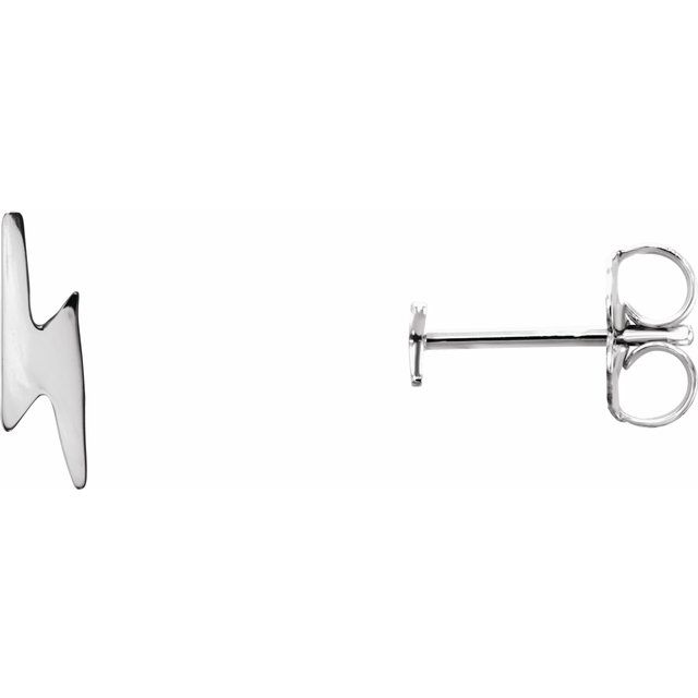 Sterling Silver Lightning Bolt Earrings