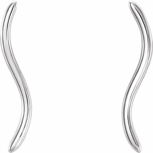 Sterling Silver Wavy Ear Climbers