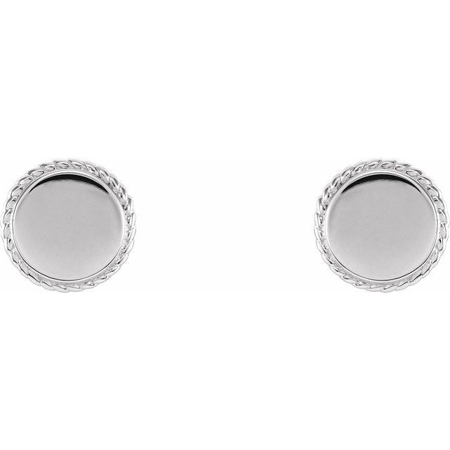 Sterling Silver Engravable Rope Earrings