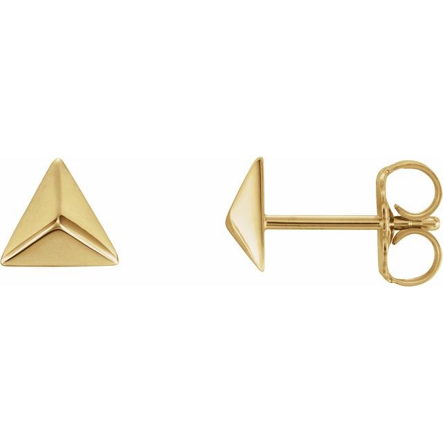 14K Pyramid Earrings