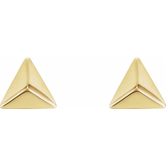 14K Pyramid Earrings