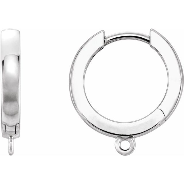 Sterling Silver Hinged Hoop Earring Top