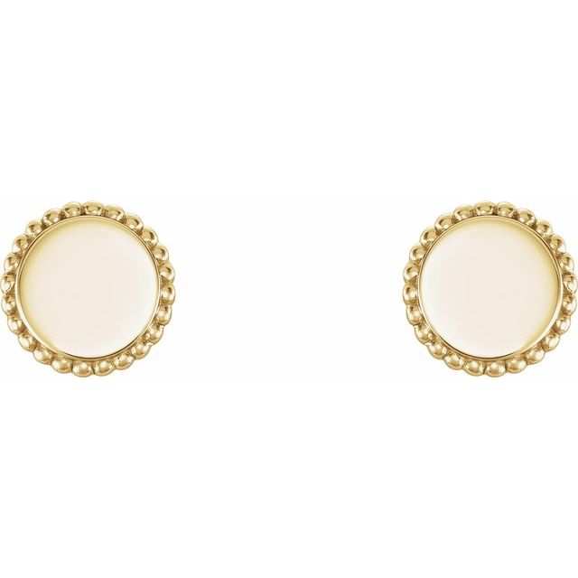 18K Vermeil Engravable Beaded Earrings
