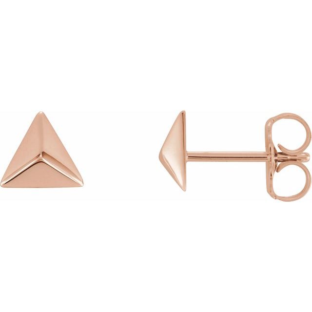 14K Pyramid Earrings