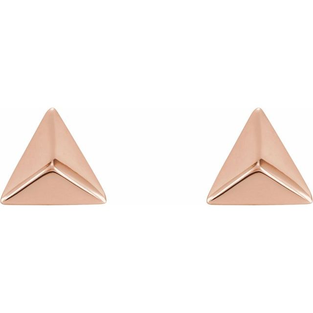 14K Pyramid Earrings