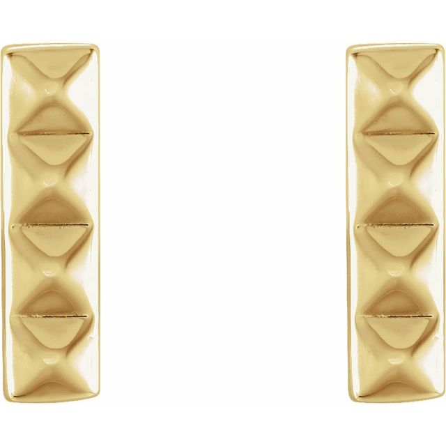 14K Pyramid Bar Earrings