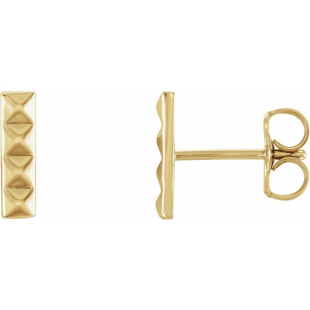 14K Pyramid Bar Earrings