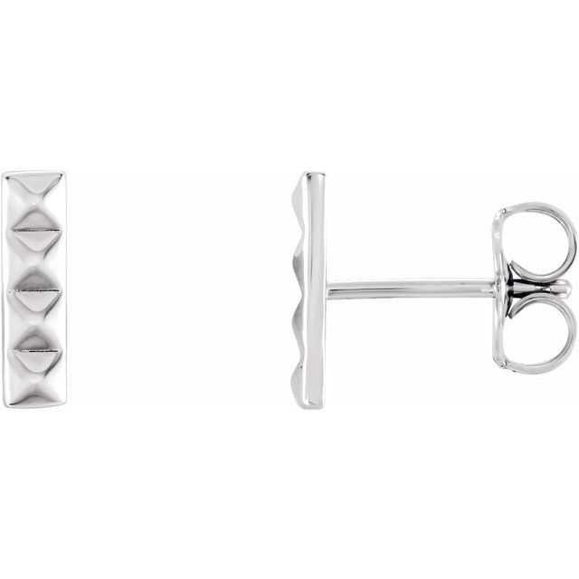 Sterling Silver Pyramid Bar Earrings